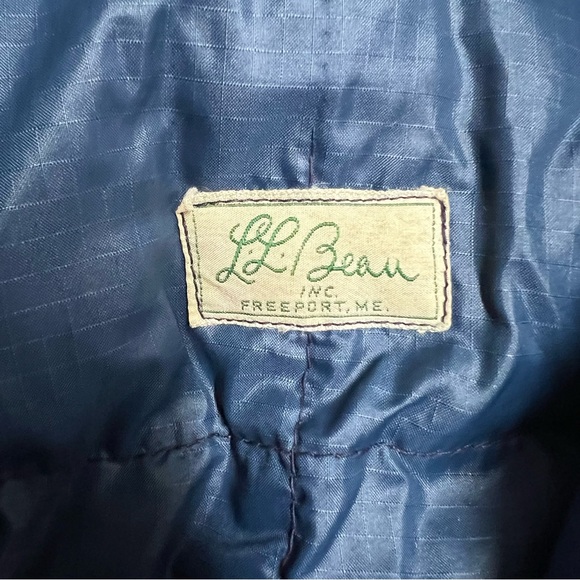 LL Bean Script Label Jacket Men’s Medium? Blue Down Puffer Zip Front Vintage 70s - Picture 7 of 9